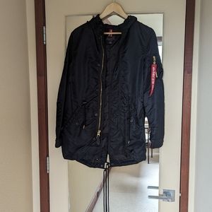 Alpha Industries Black Parka Size Small